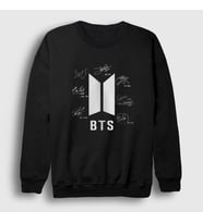 Presmono Unisex Siyah Signs Bts Sweatshirt 22653tt
