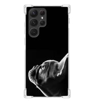 PrintiFy Samsung Galaxy S21 Ultra Uyumlu Köpek 1 Baskılı Şeffaf Köşe Korumalı Antişok Kılıf