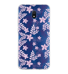 Xiaomi Redmi 8A Uyumlu Kapak Floral Pudra Tasarımlı Şeffaf Silikon Kılıf