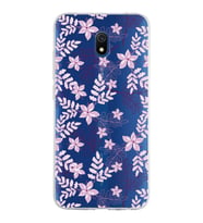 Xiaomi Redmi 8A Uyumlu Kapak Floral Pudra Tasarımlı Şeffaf Silikon Kılıf
