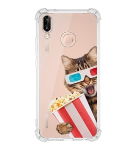 PrintiFy Huawei Mate 20 Lite Uyumlu Kedi 1 Baskılı Şeffaf Köşe Korumalı Antişok Kılıf