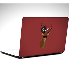 Gözlüklü Geyik Laptop Sticker 15.4 inch (37X26CM)