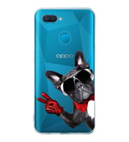 PrintiFy Oppo A12  ile Uyumlu 1mm Slim Fit Köpek 2 050e Baskılı Şeffaf  Kılıf