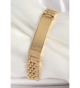 316L Çelik Gold Renk Zincir Künye Model Erkek Bileklik 5886 - SSSSSS5243-7290