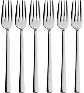 Lexroo Gümüş Tatlı Çatalı Seti, Paslanmaz Çelik, 16 cm, Metalik, Titanyum Kaplama, 6 Adet