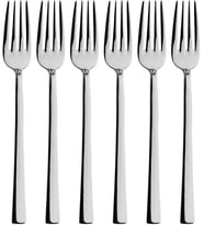 Lexroo Gümüş Tatlı Çatalı Seti, Paslanmaz Çelik, 16 cm, Metalik, Titanyum Kaplama, 6 Adet