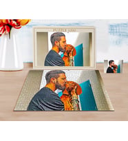BK Gift Kişiye Özel Tam Boy Erkek ve Köpek Karikatürlü 1000 Parça Profesyonel Puzzle-1