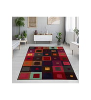 Rovigo Home Dijital Baskı Yıkanabilir Kaymaz Taban Salon Halısı RVG1154 100x150 cm (Kırmızı)