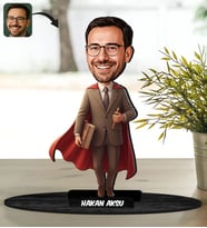 BK Gift Kişiye Özel Erkek Öğretmen Tasarımlı Karikatür Biblo -7, Öğretmene Hediye, Öğretmenler Günü Hediyesi