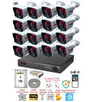 FURY 16 Kameralı 5mp Lensli 1080P 2mp Görüntü 6 Atom Gece Görüşlü FullHd Güvenlik Kamerası 5525A 1 TB