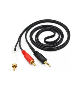 2RCA-3,5mm Stereo Aux Kablo 5 Metre Gold rc-509 (Siyah)