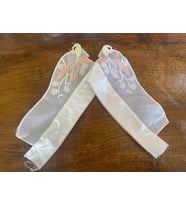 10X48 CM BEYAZ NAKIŞ İŞLEME KUŞ İŞLEME YAKA ELBİSE GÖMLEK YAKA APLİKE