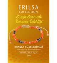 Sertifikalı Enerji Sarmalı Koruma Bilekliği - Orange Kuvars Kristali ve Terahertz Taşı (Çok Renkli)