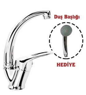 Mix Kuğu Banyo Batarya + Duş Başlığı Hediyeli