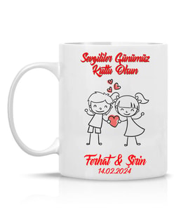 Sevgililer Gününe Özel 14 Şubat Hediyesi Çay Kahve Kupa Bardak-sev30