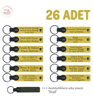 Sarı & Yeşil, Diş Kliniği Müşterilerine Promosyon Hediye, 26’lı Set, Marka Yazılı Anahtarlık