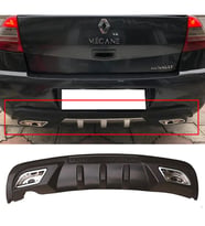 Renault Megane 2 Difüzör Difizör Siyah + Kare Egzoz Görünüm C Tip 2002 - 2009