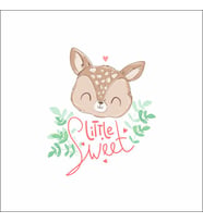 Sweet Little Sevimli Geyik Sticker Duvar Sticker 30x20 CM