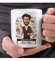 En Başarılı Erkek Arapça Öğretmenine Hediye Karikatürlü Bardak