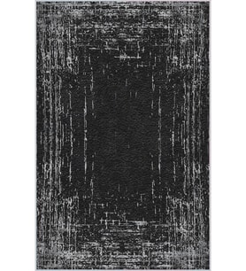 Eliana Home Baskılı, Yıkanabilir Kaymaz Taban Salon Halısı LNA1615 100x150 cm (Siyah)