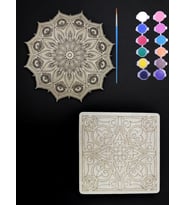 sharp&art Ahşap 2'li Mandala Hobi Boyama Setleri (101)