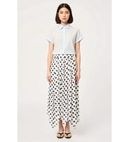 Kadın Maxi Etek Puantiyeli Tül Astarlı A-Line Asimetrik Kesim Polyester Rahat Yaz Koleksiyonu Günlük