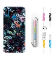 Huawei P20 Lite Mate 10 20 Lite Pro P40 Lite KılıfKablo Koruma Spiral Silikon Great Flowers 1304