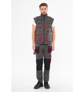 Orange Safety Gri Harman Karışımı Yelek Pantolon