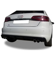 Audi A3 Uyumlu 8V 2012 - 2016 Plastik Arka Tampon Eki - Difüzör (Plastik)
