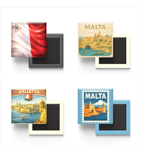 Buzdolap Magnetleri - Malta Valletta - 4'lü Set Magneti
