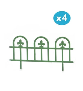 Omnipazar SY-5992 Estate Plastik Bahçe Çiti 60x32 cm 4'lü Set (Yeşil)