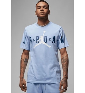 Nike Jordan Air Stretch Mens SS Crew Blue Logolu Erkek Tişört Mavi