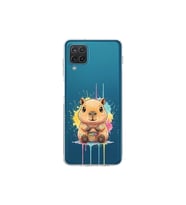 Samsung Galaxy M12 ile Uyumlu Splash Kapibara Tasarımlı Şeffaf Silikon Kılıf