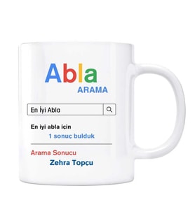 Kişiye Özel İsimli Arama Motoru Kupa Bardak - Abla