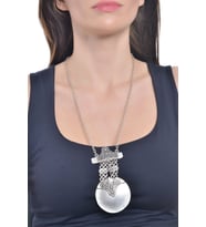 Kadın Antik Gümüş Kaplama Bohem Kolye