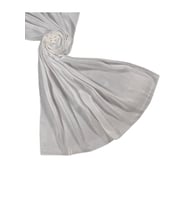 Mısırlı Eşarpları Parıltılı Bantlı Elegance Prenses Şal (Beyaz)