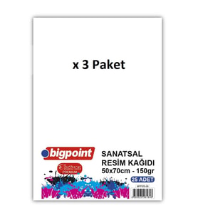 Bigpoint Sanatsal Resim Kağıdı 135 Gram 50x70cm - 10 Yaprak x 3 Paket