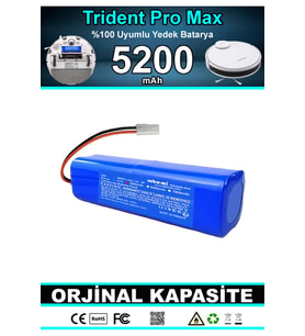 Trident Pro Max 5200mAh Robot Süpürge Bataryası - Gerçek Kapasite, Maksimum Güvenlik