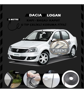 Dacia Logan Oto Araç Kapı Koruma Fitili 5metre Parlak Siyah Renk