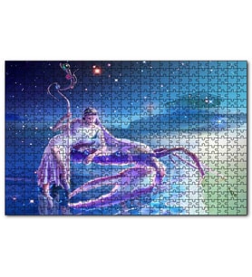 Cakapuzzle Perisi ve Yengeç Burcu Görseli Puzzle Yapboz MDF (Ahşap) (120 Parça)