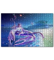 Cakapuzzle Perisi ve Yengeç Burcu Görseli Puzzle Yapboz MDF (Ahşap) (120 Parça)