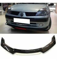 Renault Clio Symbol Beyaz Renkli Şeritli Dilli Ön Lip 4 Prç Parlak Siyah ABS