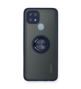 Oppo A15 Kılıf Montreal Yüzüklü Silikon Kapak - Lacivert