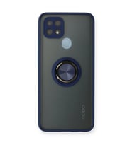 Oppo A15 Kılıf Montreal Yüzüklü Silikon Kapak - Lacivert