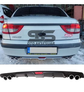 Renault Megane 1 Difüzör Arka Tampon Eki 4 Egzoz Çıkışlı Siyah