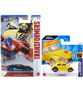 Hot Wheels 2 Araç Transformers Set - Bugatti Veyron & Bumblebee (1/64)