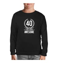Awesome 40 Years Siyah Çocuk Sweatshirt