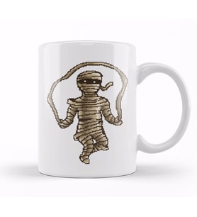 Skipping Mummy Pixel Art Kupa Bardak Porselen