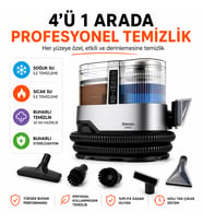 Omnex ArınMax Buharlı Koltuk ve Halı Yıkama Makinesi 17000PA Çift Tanklı Profesyonel Buhar Temizleyici