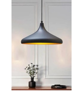 Modern Siyah ve Gold Renkli 35cm Metal Sarkıt Avize, Oturma ve Mutfak İçin